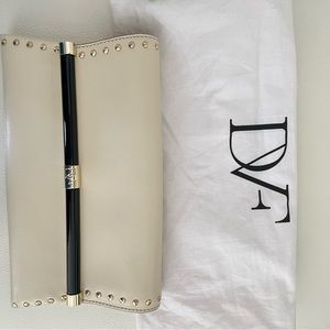 DVF leather clutch with plated studs